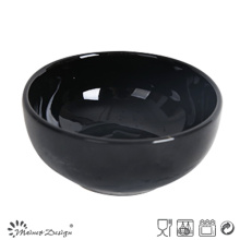 Tazón de cerámica de gres negro brillante